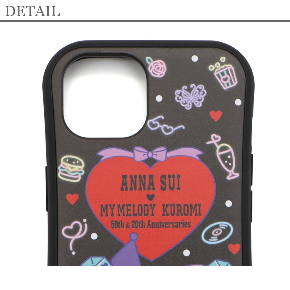 ANNA SUI アナスイ iPhoneケース レディース マイメロディコラボ クロミコラボ サンリオコラボ ブラック 黒 アイフォンケース スマホケース 可愛い 大人 ブランド 2025年 新作 限定コラボ マイメロディ&クロミ iPhone13 iPhone14 iPhone15 318145