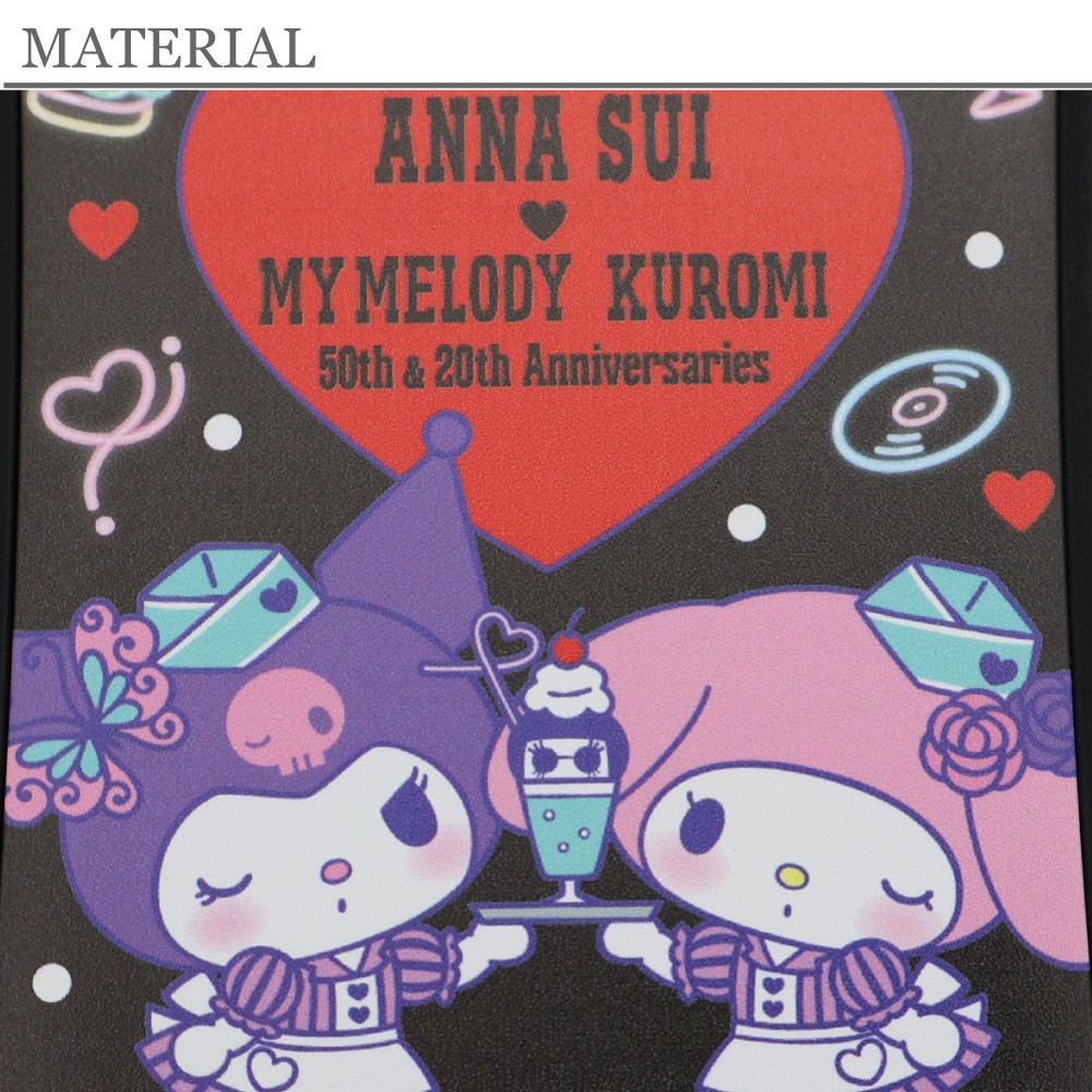 ANNA SUI アナスイ iPhoneケース レディース マイメロディコラボ クロミコラボ サンリオコラボ ブラック 黒 アイフォンケース スマホケース 可愛い 大人 ブランド 2025年 新作 限定コラボ マイメロディ&クロミ iPhone13 iPhone14 iPhone15 318145