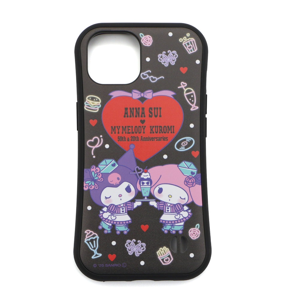 ANNA SUI アナスイ iPhoneケース レディース マイメロディコラボ クロミコラボ サンリオコラボ ブラック 黒 アイフォンケース スマホケース 可愛い 大人 ブランド 2025年 新作 限定コラボ マイメロディ&クロミ iPhone13 iPhone14 iPhone15 318145