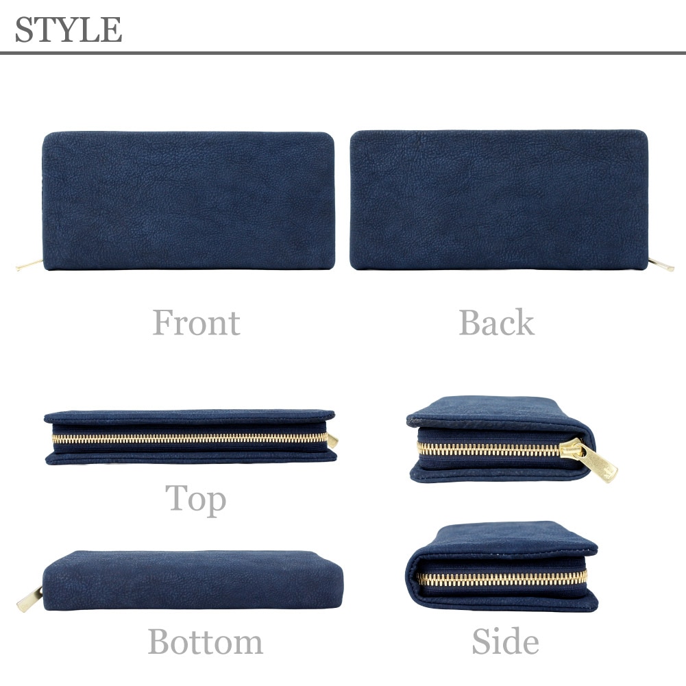 【ノベルティ プレゼント】BAGGY PORT バキーポート 長財布 メンズ ヌバックレザー 藍染めヌバックレザー ブランド ZYS490