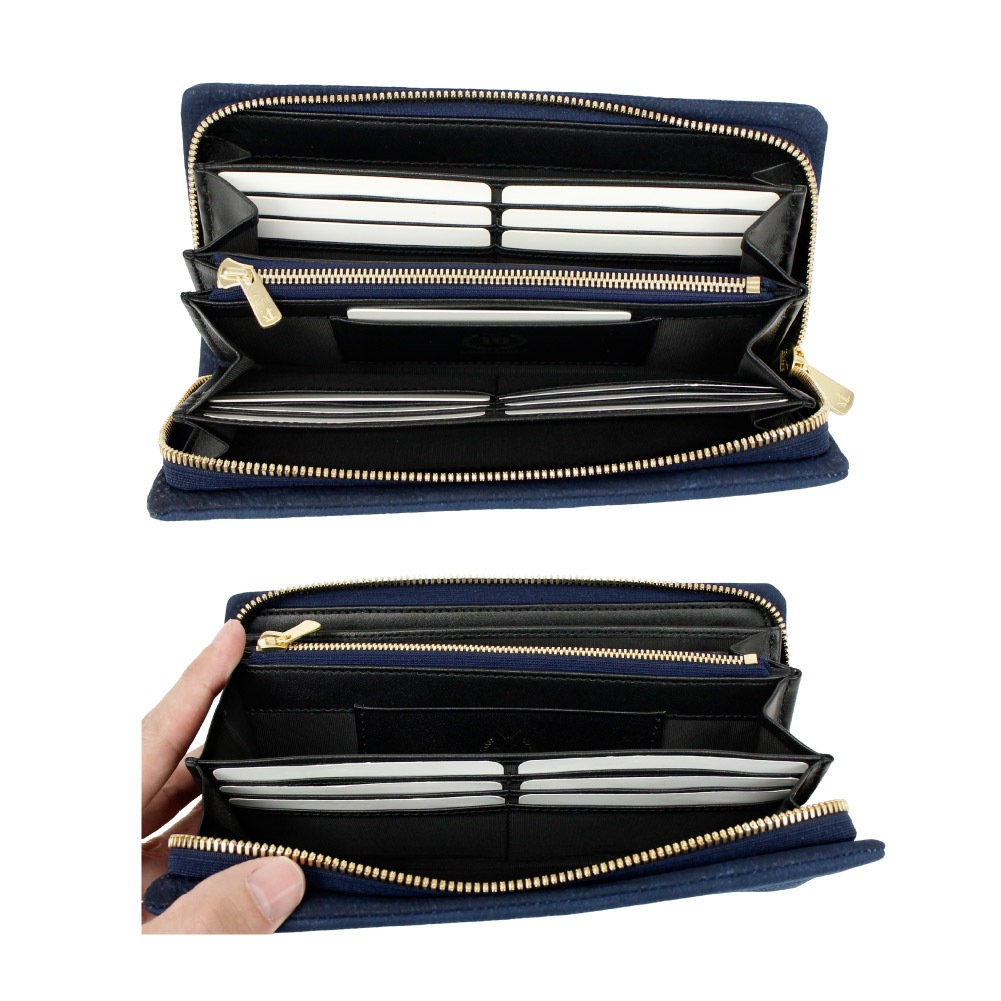 【ノベルティ プレゼント】BAGGY PORT バキーポート 長財布 メンズ ヌバックレザー 藍染めヌバックレザー ブランド ZYS490