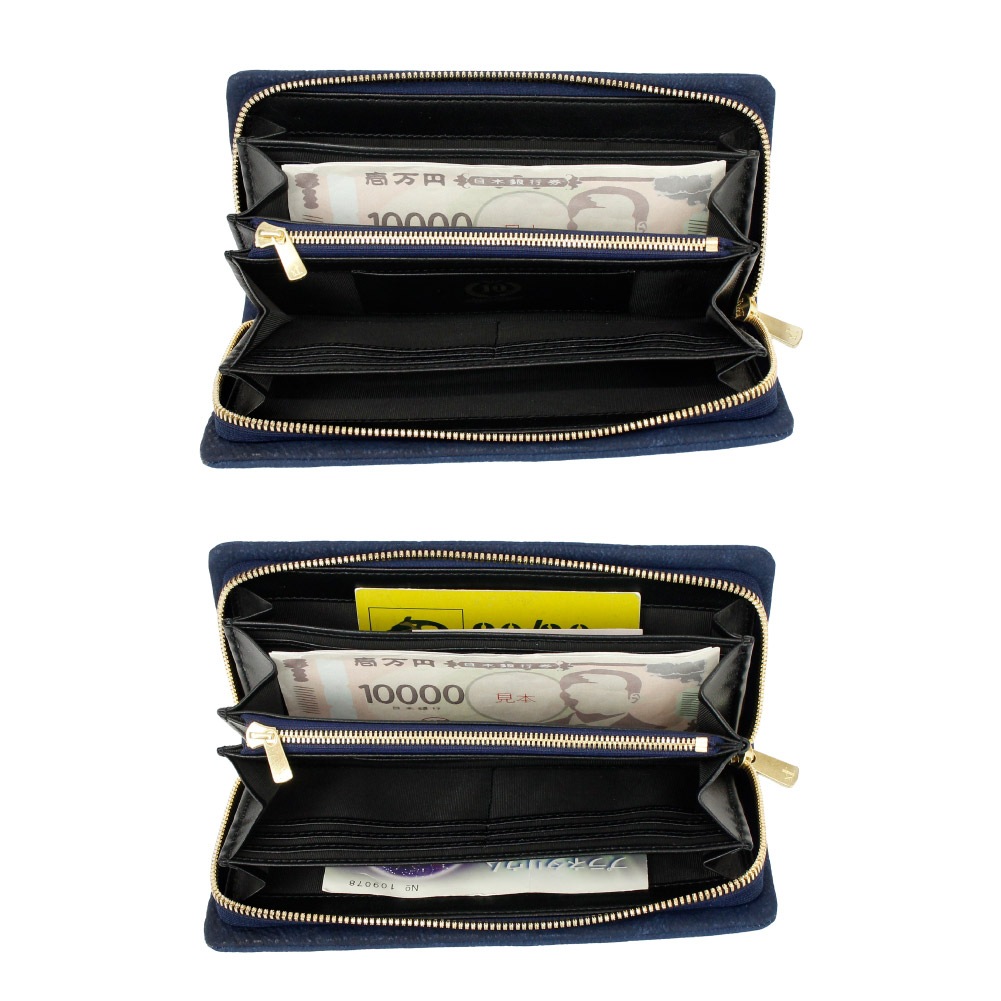 【ノベルティ プレゼント】BAGGY PORT バキーポート 長財布 メンズ ヌバックレザー 藍染めヌバックレザー ブランド ZYS490