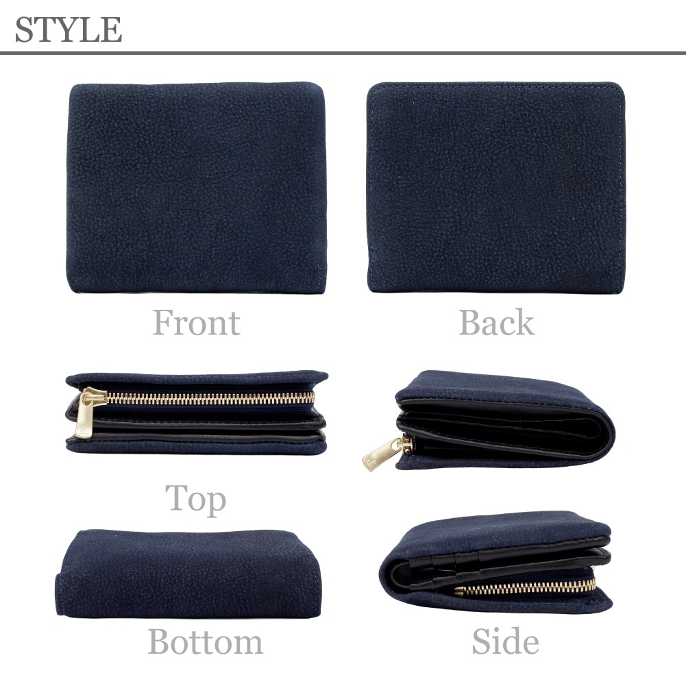 【ノベルティ プレゼント】BAGGY PORT バキーポート 折り財布 メンズ ヌバックレザー 藍染めヌバックレザー ブランド ZYS492