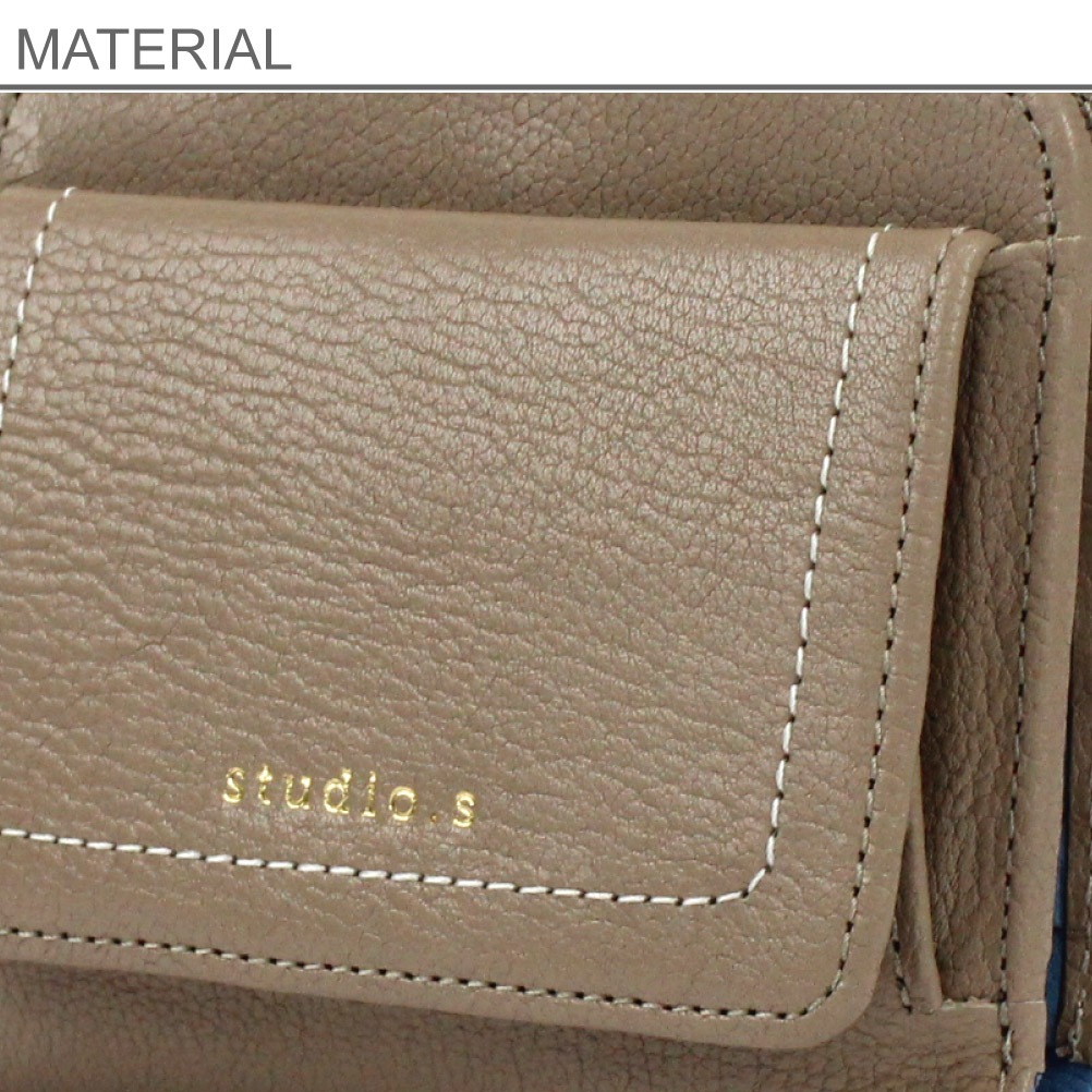 studio.s スタディオ エス 2つ折り財布 レディース ブランド 本革 BOX ボックス型 牛革 レザー 大容量 Kolme コルメ 953-ss-24f03