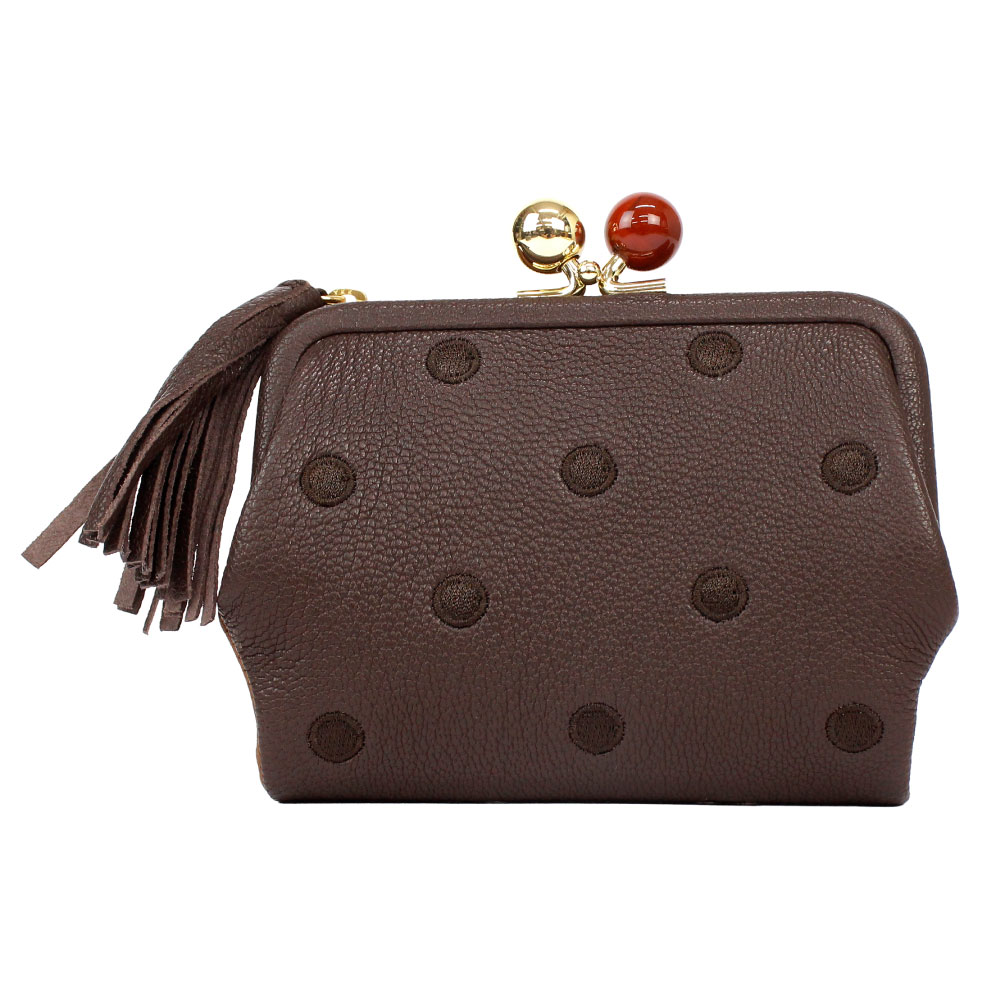 perche ペルケ がま口財布 二つ折り レディース ブランド 本革 牛革