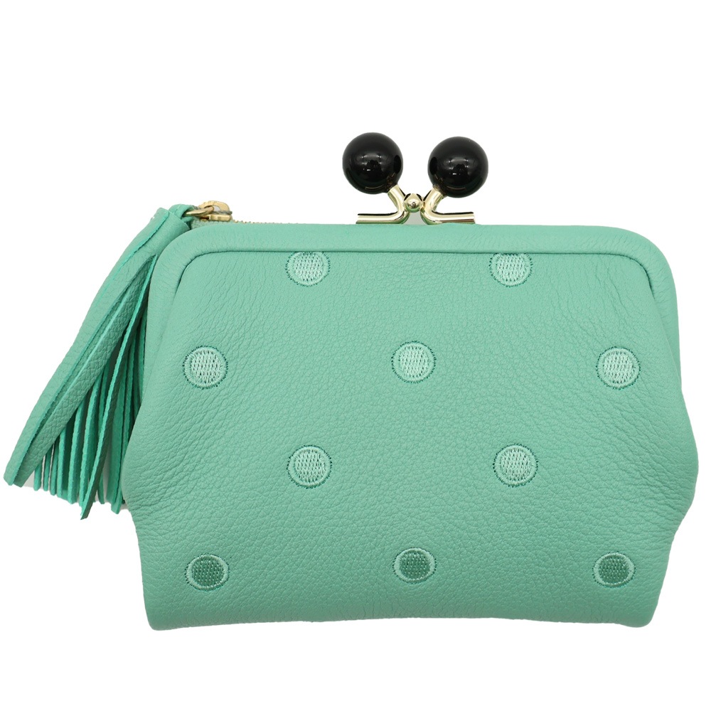 （レディース）perche ドット柄　二つ折り財布 perche（ペルケ） カードウォレット 財布 ドット柄 ジャバラ