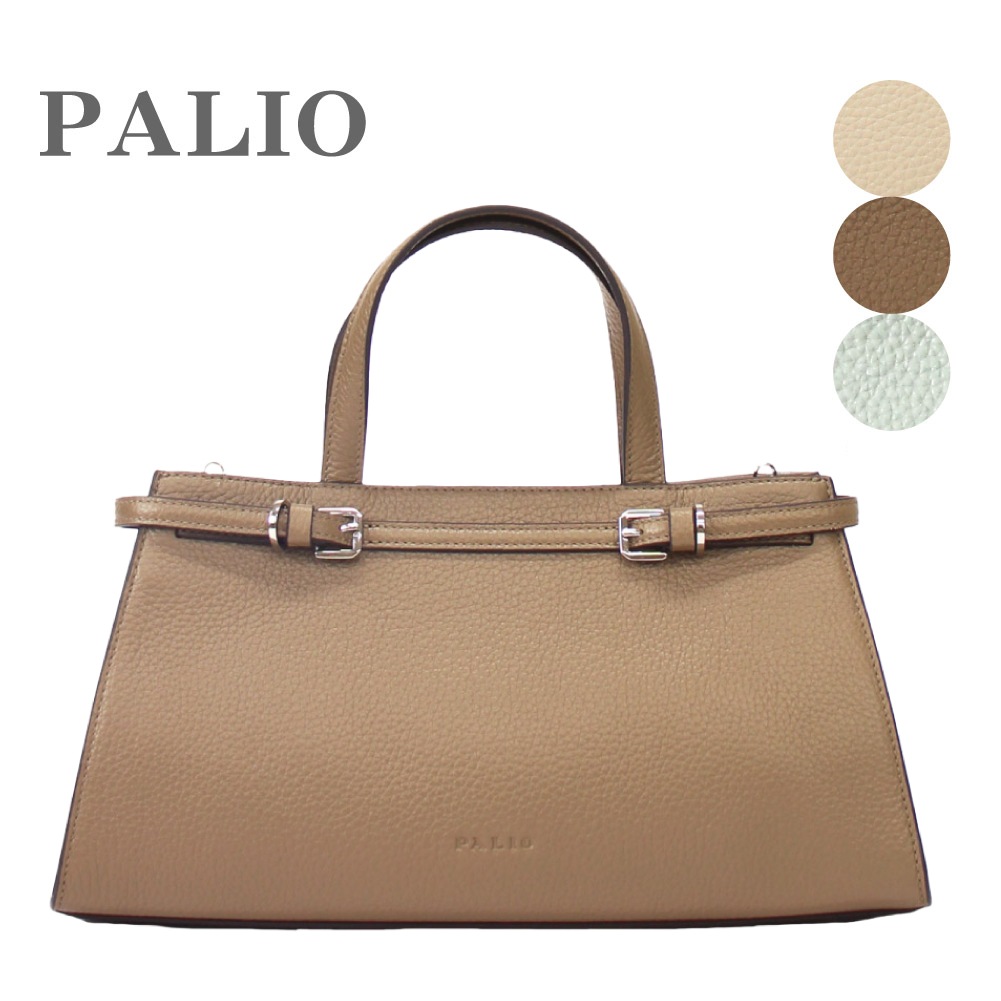 PALIO fortuna ショルダーバッグ ハンドバッグ ベルトモチーフ 2WAY 本革 935-pa-243 LWGゴールド認定