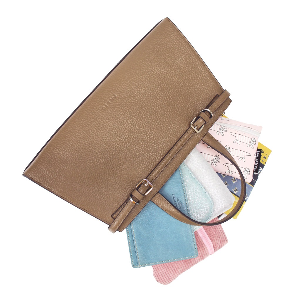 PALIO fortuna ショルダーバッグ ハンドバッグ ベルトモチーフ 2WAY 本革 935-pa-243 LWGゴールド認定