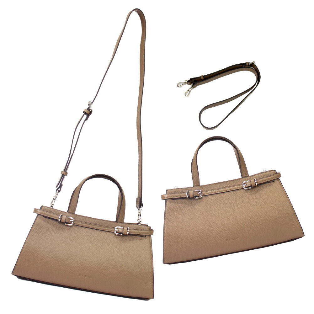 PALIO fortuna ショルダーバッグ ハンドバッグ ベルトモチーフ 2WAY 本革 935-pa-243 LWGゴールド認定