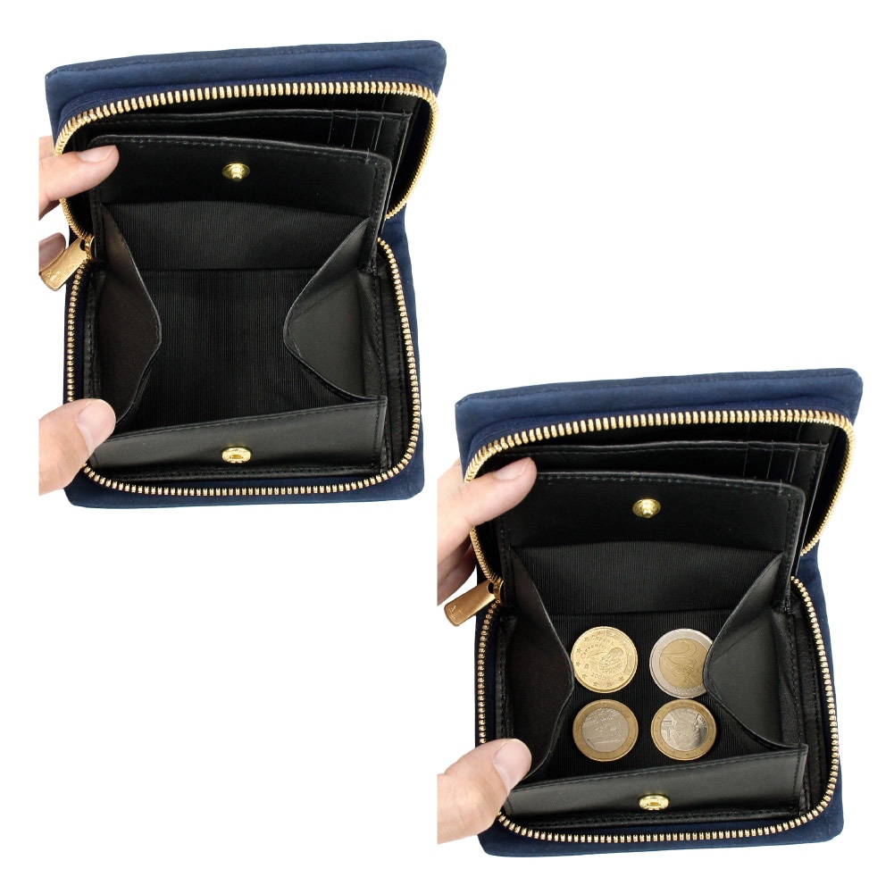 【ノベルティ プレゼント】BAGGY PORT バキーポート 折り財布 メンズ ヌバックレザー 二つ折り財布 財布 藍染めヌバックレザー ブランド ZYS491