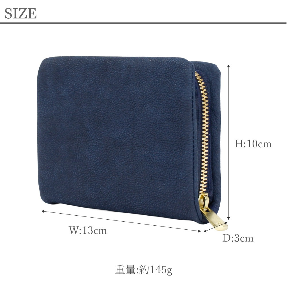 【ノベルティ プレゼント】BAGGY PORT バキーポート 折り財布 メンズ ヌバックレザー 二つ折り財布 財布 藍染めヌバックレザー ブランド ZYS491