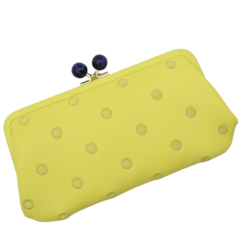 perche ペルケ 財布 がま口長財布 レディース 革 ブランド 使いやすい 緑 がま口財布 長財布 中仕切りあり 小銭入れ カードも入る 山羊革 大容量 08-06-03161 08-06-03561