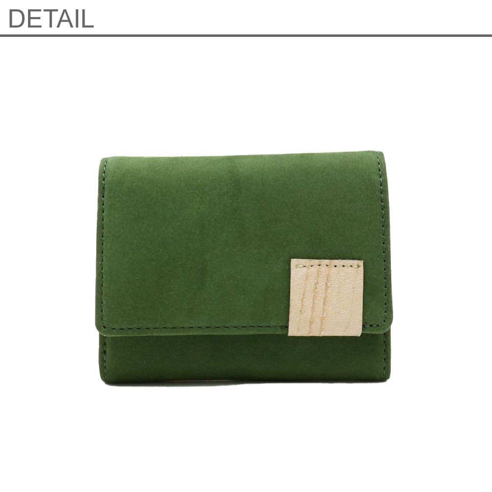 モスグリーン財布 studio.s スタディオエス 三つ折り財布 レディース レザー ミニ財布 本