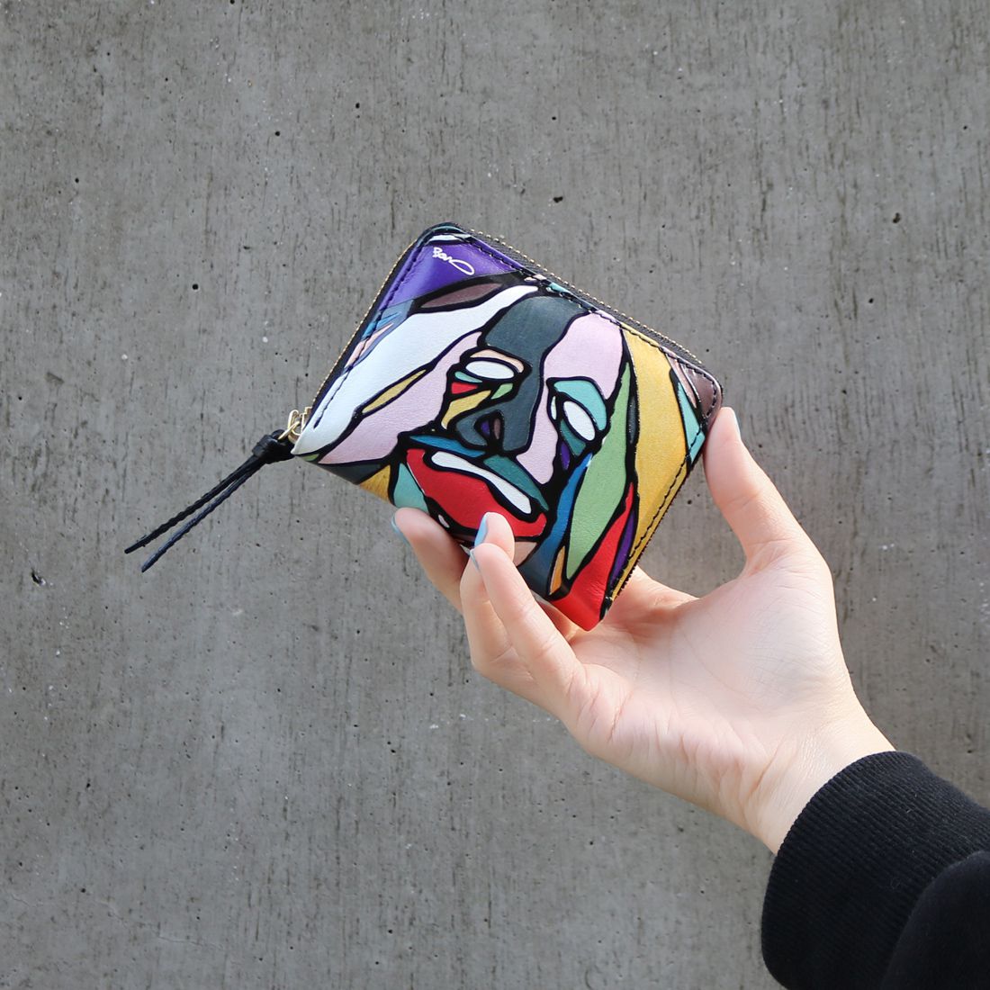 perche ペルケ 富永ボンド コラボ 折り財布 財布 レディース じゃばら ランド レザー 本革 牛革 おしゃれ 人と被らない 08-06-04050