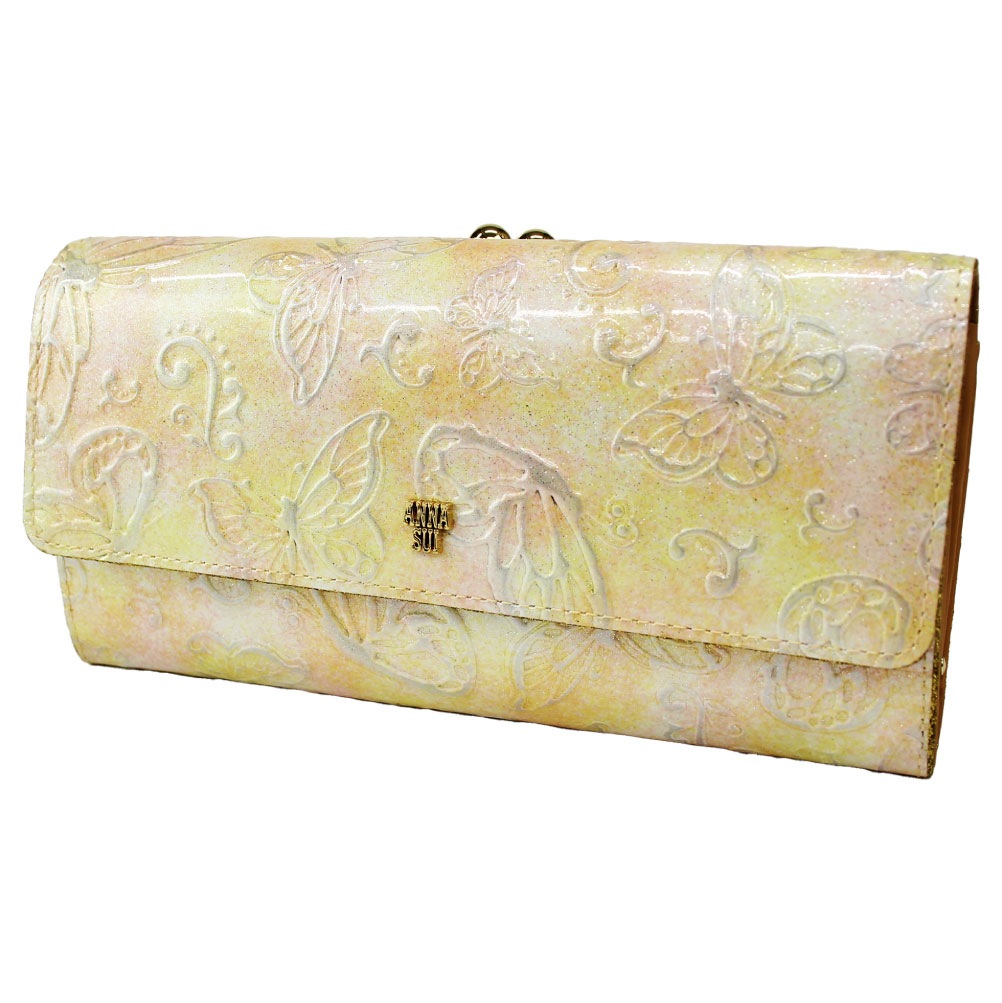 ANNASUI アナスイ 財布 長財布 かぶせ長財布 レディース がま口 316890 ブルー イエロー