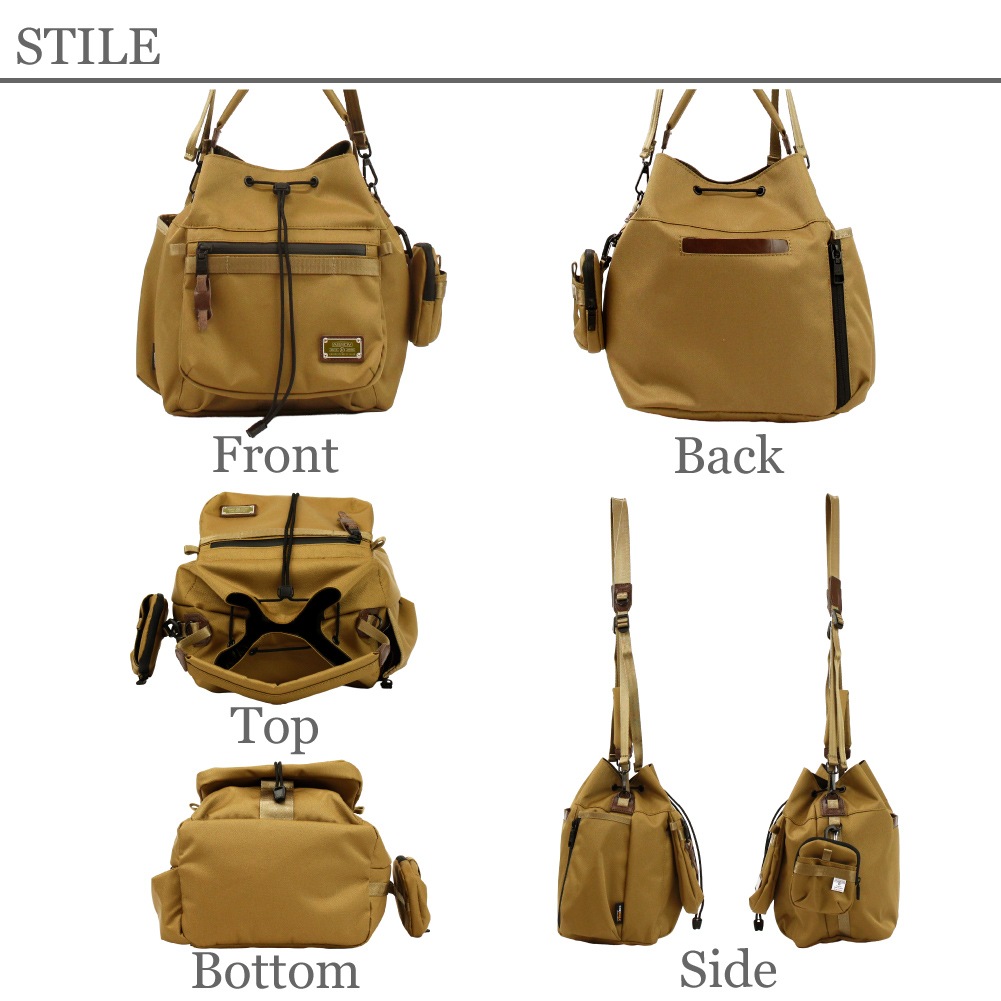 AS2OV アッソブ ショルダーバッグ 巾着ショルダー 斜め掛け メンズ レディース ナイロン コーデュラドビー CORDURA DOBBY 305D 061423