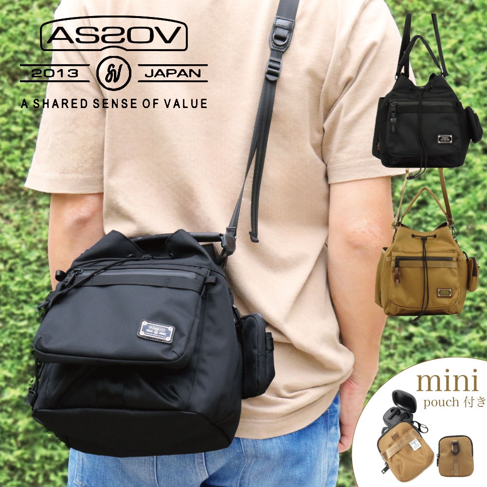 AS2OV アッソブ ショルダーバッグ 巾着ショルダー 斜め掛け メンズ