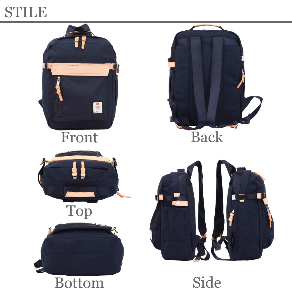 SALE 30% OFF アッソブ AS2OV リュックサック バックパック メンズ リュック PC 通勤 通学 ビジネス 旅行 トラベル ハイデンシティ レザー ナイロン HIGHDENSITY SQUARE BACKPACK 152325