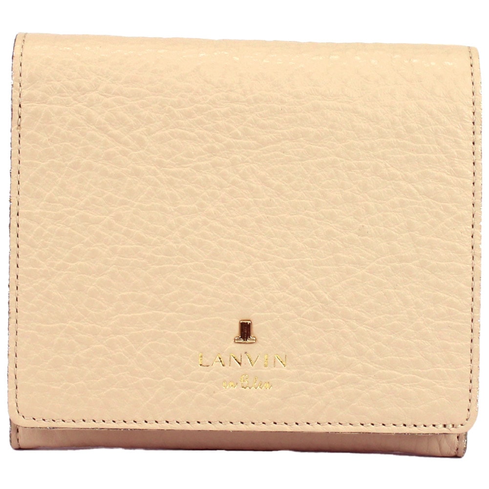 LANVIN ベージュ リボン付き二つ折り財布 LANVIN en Bleu ランバンオンブルー 財布 折り財布 レディース 本革