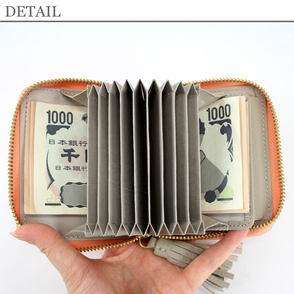 ペルケ perche 08-06-03910 二つ折り財布 アンビリオン 蛇腹 ジャバラ式 ミニウォレット ミニ財布  レディース 革 レザー 本革 牛革 スキミング防止