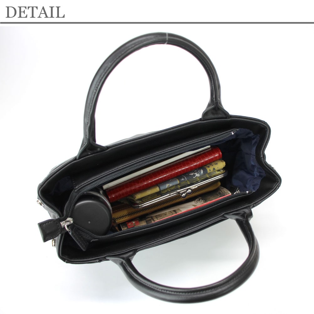 MILA MILAN ミラミラン　ブラックレザー　ハンドバッグ　美品 ミラミラン mila milan ミラミラン トートバッグ ハンドバッグ