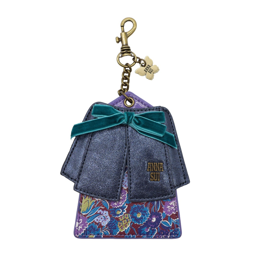 ANNA SUI アナスイ パスケース レディース バッグチャーム 2025年 秋冬 新作 チャーム付き カードケース 個性的 可愛い ブランド ネイビー 通勤 通学 ロッキンチャーム ギフト 318161