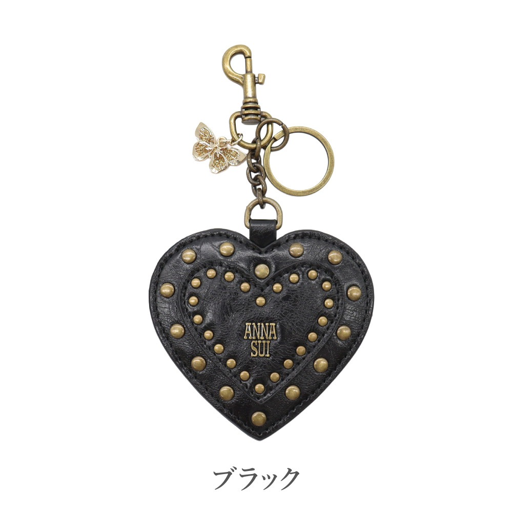 ANNA SUI アナスイ バッグチャーム レディース 2025年 秋冬 新作 ハート形 個性的 可愛い ブランド パープル ブラック 通勤 通学 ロッキンチャーム ギフト 318162