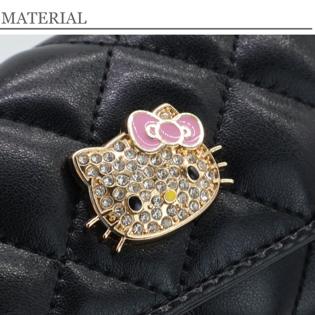 Hello Kitty ハローキティ 名刺入れ カードケース 合皮 キャラクター カード入れ サンリオ ハート＆パールチャーム付き KT-W5273
