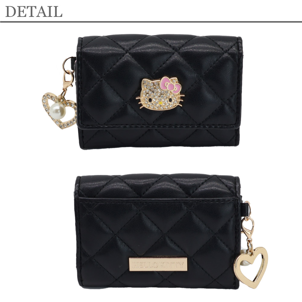 Hello Kitty ハローキティ 名刺入れ カードケース 合皮 キャラクター カード入れ サンリオ ハート＆パールチャーム付き KT-W5273
