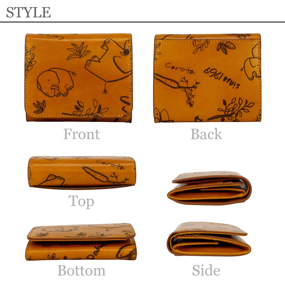 Dakota ダコタ 財布 レディース 二つ折り財布 二つ折り レザー ブランド 大人 上品 可愛い エレファンテ グリーン マスタード レッド 緑 黄色 赤 像 0031780