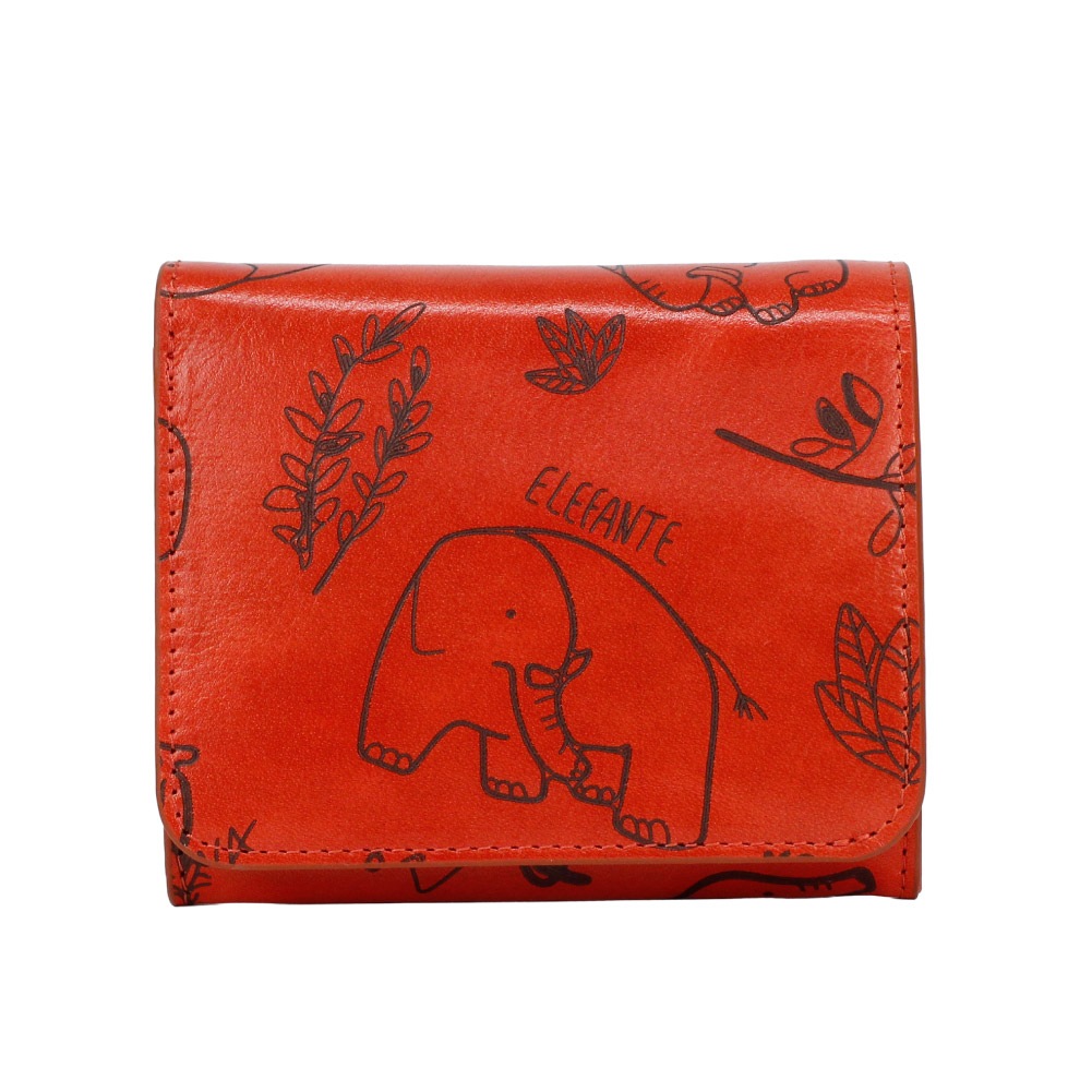 Dakota ダコタ 財布 レディース 二つ折り財布 二つ折り レザー ブランド 大人 上品 可愛い エレファンテ グリーン マスタード レッド 緑 黄色 赤 像 0031780