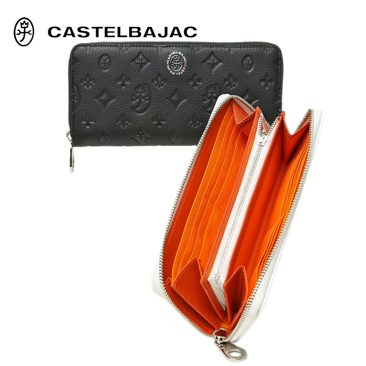 カステルバジャック 長財布 ラウンドファスナー カード段12