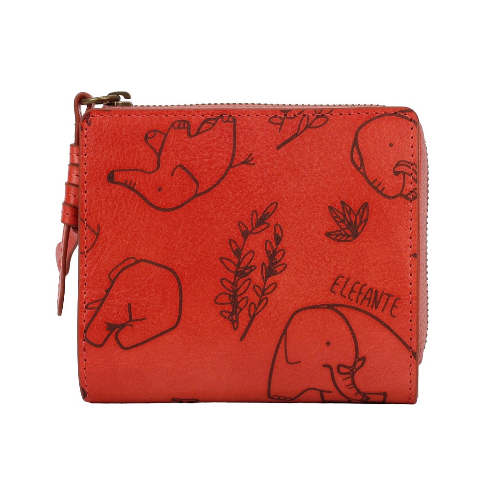 Dakota ダコタ 財布 レディース 二つ折り財布 レザー 本革 二つ折り ブランド エレファンテ コーラルピンク マスタード グリーン 赤 黄色 緑 像 可愛い 大人 上品 0031781