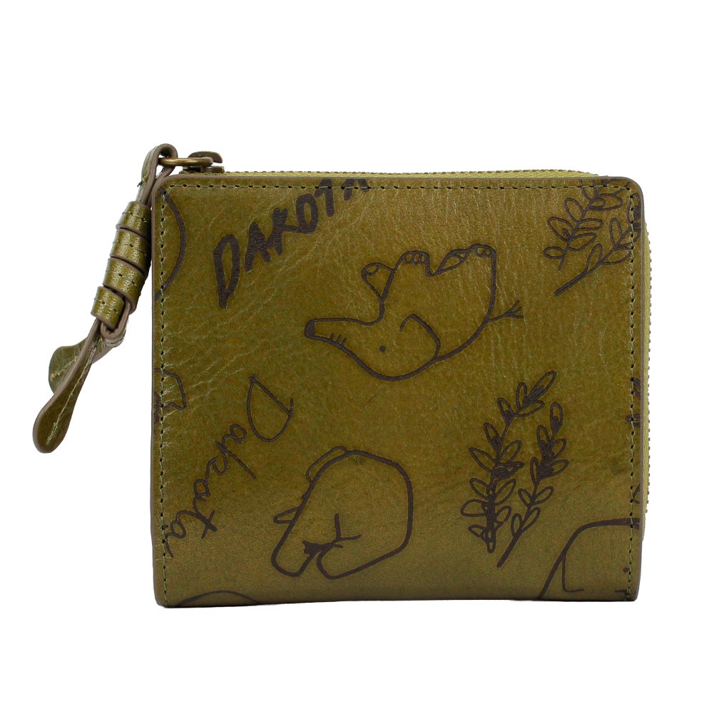 Dakota ダコタ 財布 レディース 二つ折り財布 レザー 本革 二つ折り ブランド エレファンテ コーラルピンク マスタード グリーン 赤 黄色 緑 像 可愛い 大人 上品 0031781