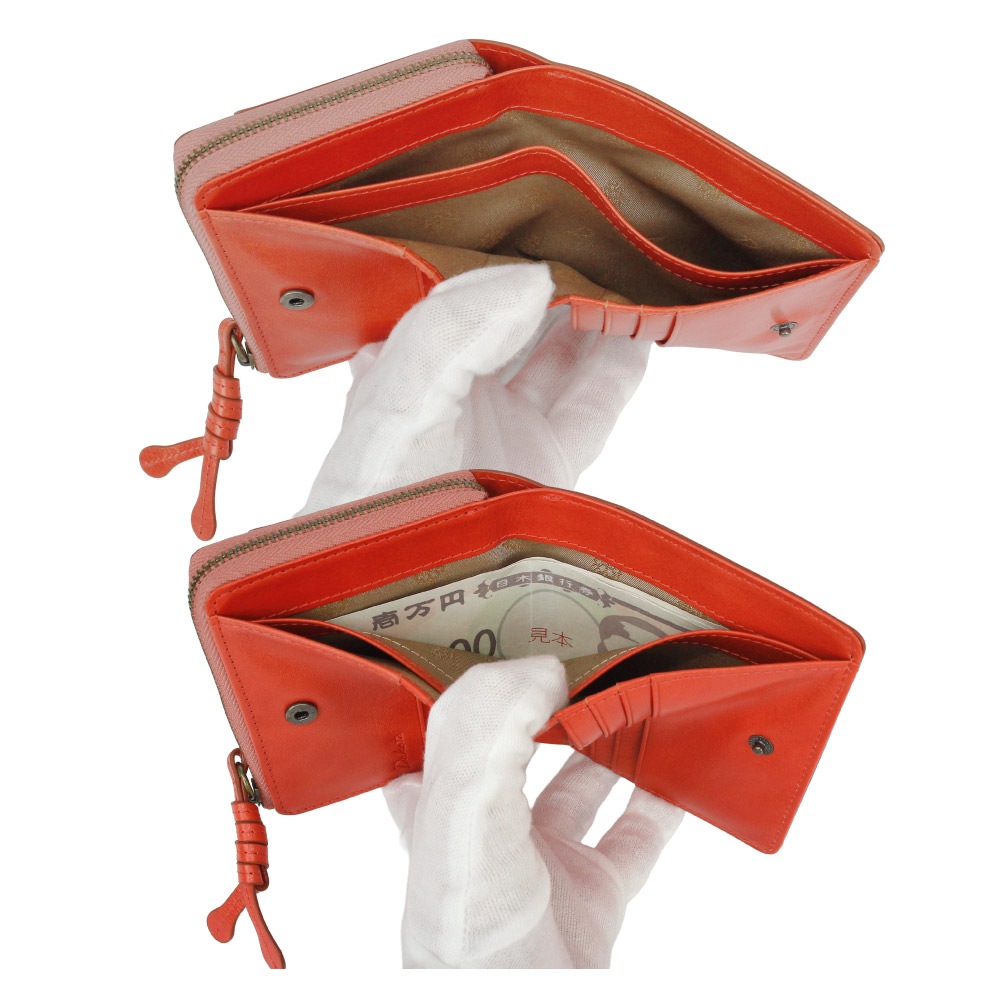 Dakota ダコタ 財布 レディース 二つ折り財布 レザー 本革 二つ折り ブランド エレファンテ コーラルピンク マスタード グリーン 赤 黄色 緑 像 可愛い 大人 上品 0031781