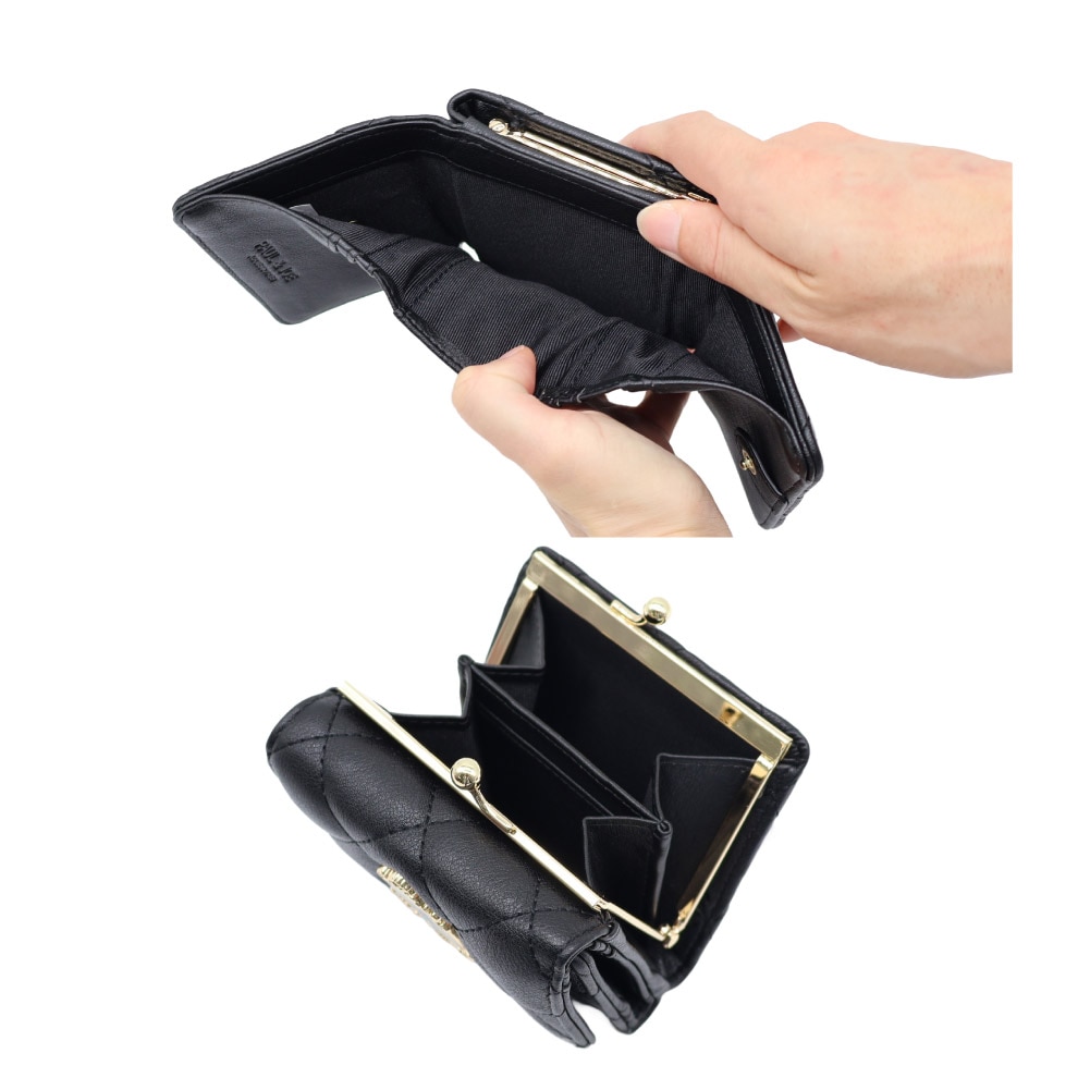 PAUL&JOE ACCESSOIRES ミニ財布 レディース がま口 財布 ポールアンドジョー アクセソワ ブランド 馬 ブローチ キルティング HORSE BROOCH PJAW1452 テンポイント