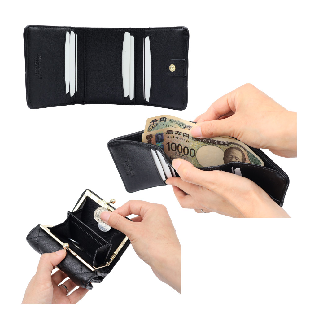 PAUL&JOE ACCESSOIRES ミニ財布 レディース がま口 財布 ポールアンドジョー アクセソワ ブランド 馬 ブローチ キルティング HORSE BROOCH PJAW1452 テンポイント
