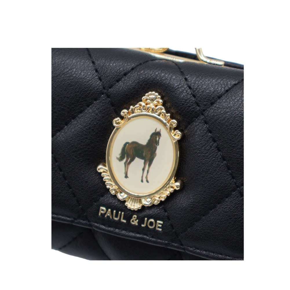 PAUL&JOE ACCESSOIRES ミニ財布 レディース がま口 財布 ポールアンドジョー アクセソワ ブランド 馬 ブローチ キルティング HORSE BROOCH PJAW1452 テンポイント