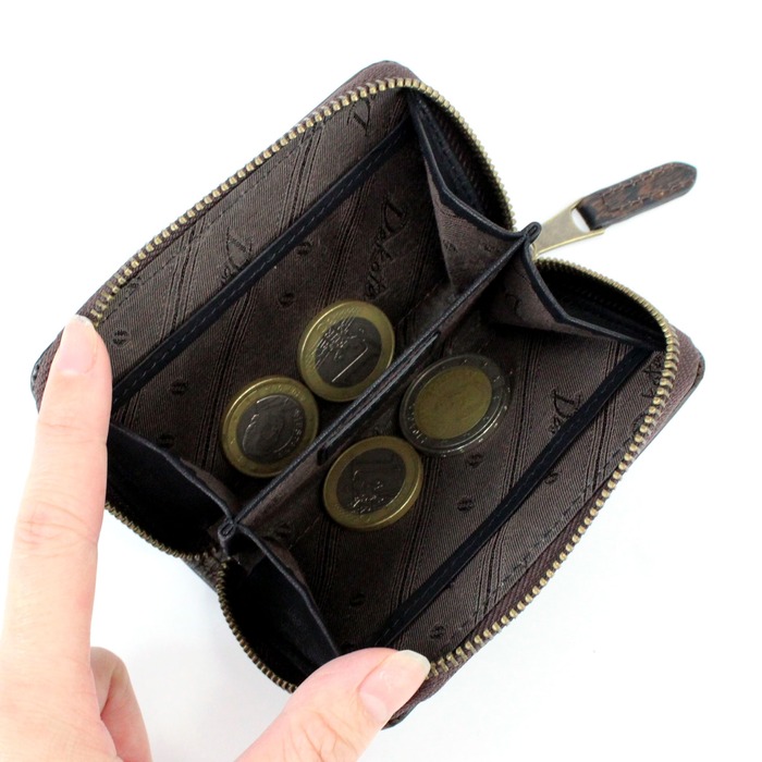 Dakota ダコタ メンズ 小銭入れ コインケース グレイン 二室 仕切り 有 カード入れ black label ダコタブラックレーベル 0620074 木目 ブランド エンボス 