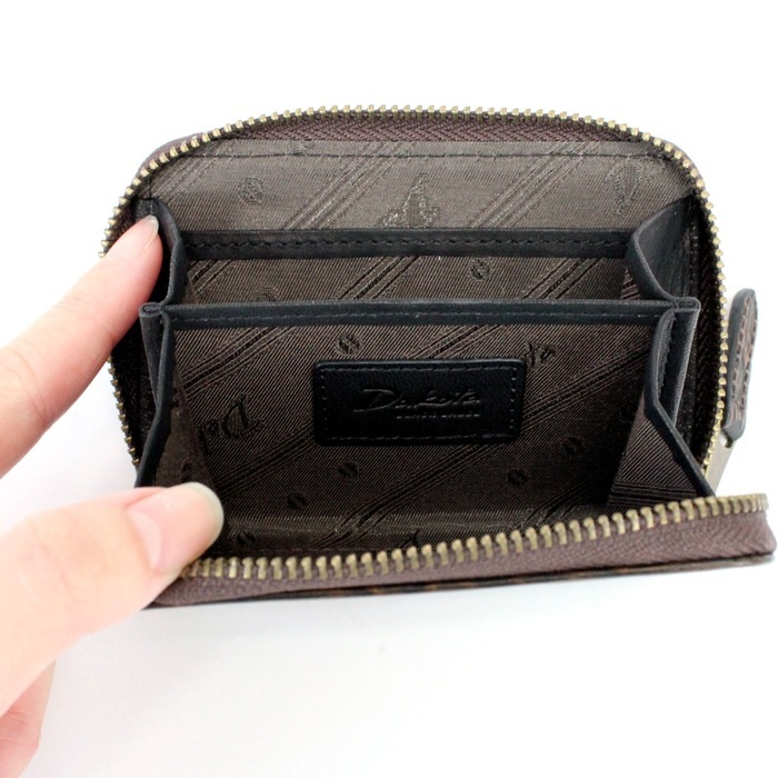 Dakota ダコタ メンズ 小銭入れ コインケース グレイン 二室 仕切り 有 カード入れ black label ダコタブラックレーベル 0620074 木目 ブランド エンボス 
