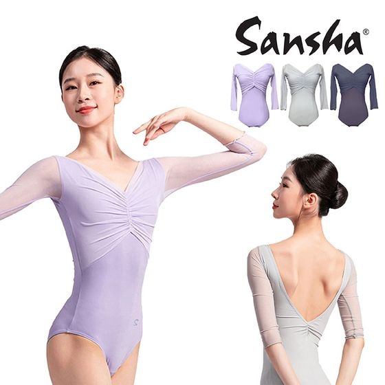 サンシャ】50BD2532P（REIMS）ランス バレエ 7分袖 メッシュ