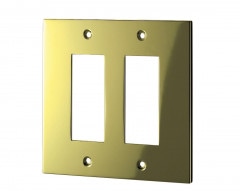 スイッチプレート(真鍮・鏡面ゴールド）　38S　80×126×6.5