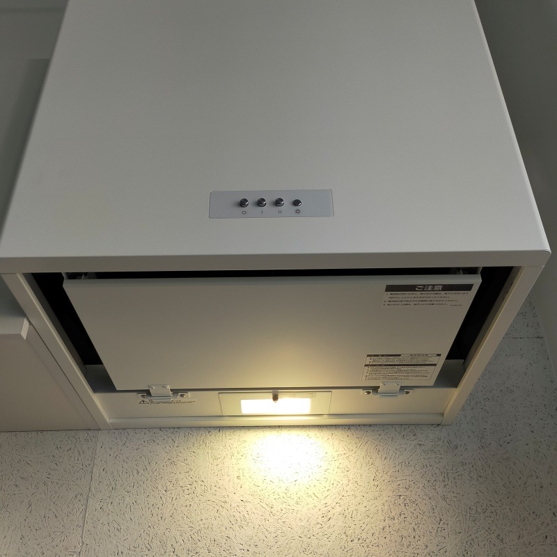 ボックス型レンジフード W750 ステンレス 天井用 整流版付き 横幕板2枚付き WMS-753AMS-H600-IL　W750×D530×H600