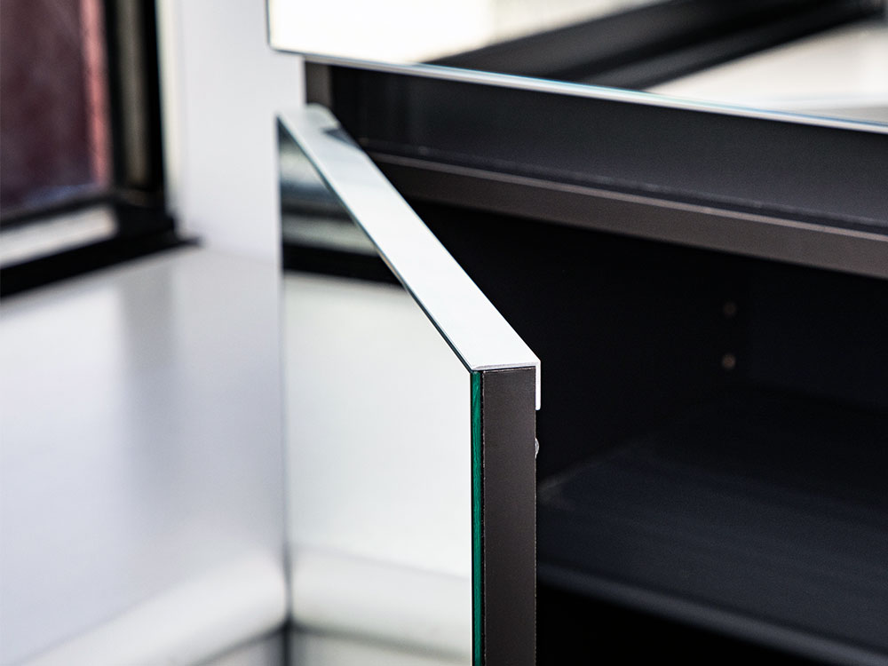 トールキャビネット下足用両開き GSKTM-W600/750/900 ×H1800×D395　扉：片側ミラー＋全６色