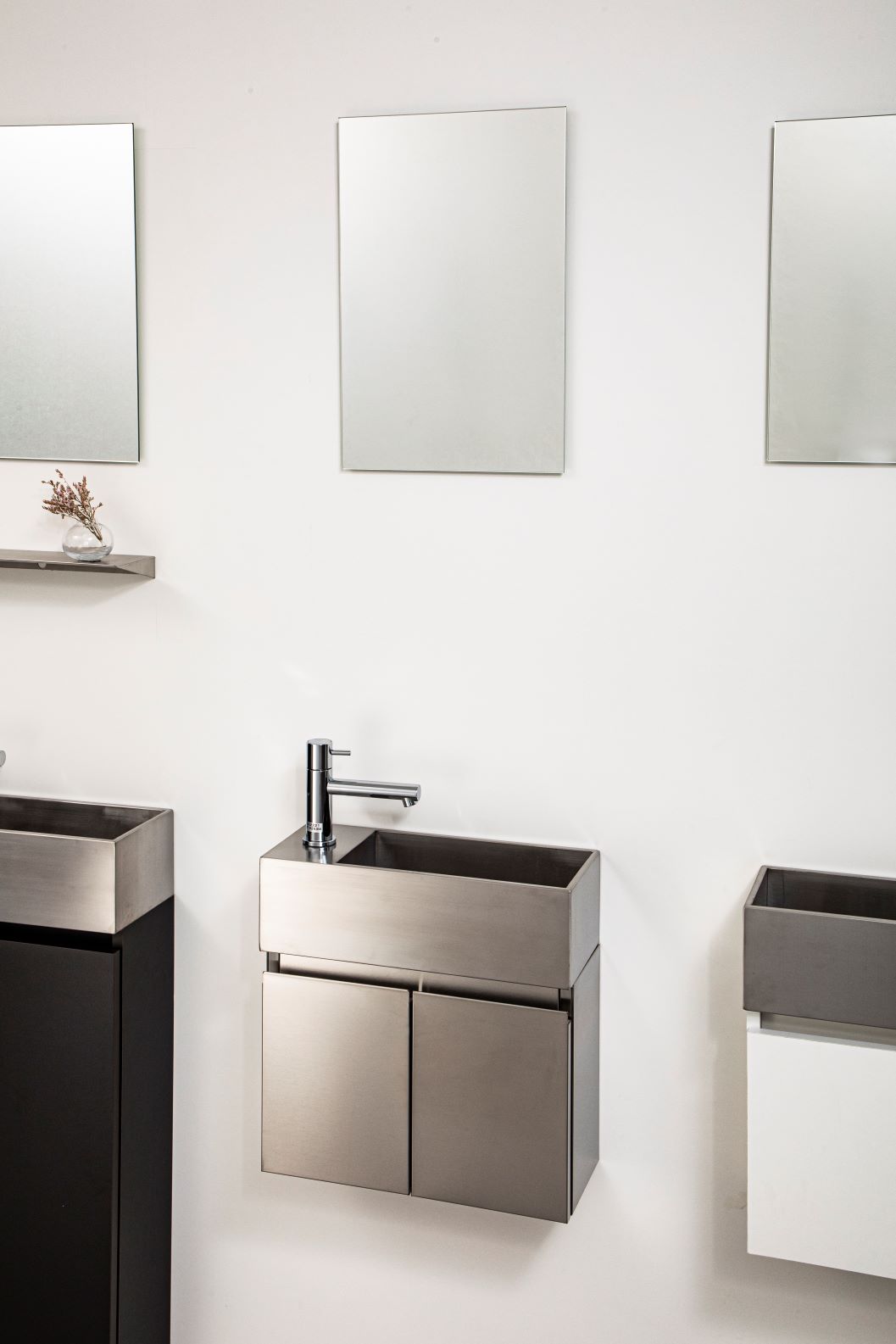 ファインエッジ 手洗い フローティングSUS W400 右水栓