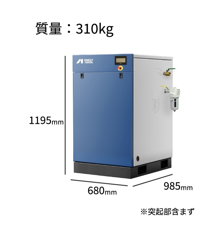 SLP-55EGD アネスト岩田 オイルフリースクロールコンプレッサー | 出力