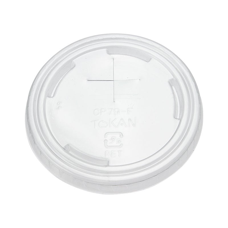 紙コップ蓋 トーカン X穴透明フタ 79-F PET 口径79.6mm 100枚