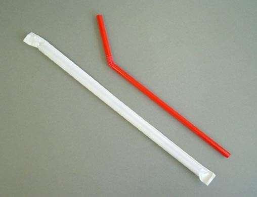 フレックスストロー 6x210mm 赤 袋入り 500本