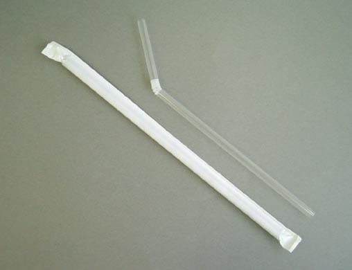 フレックスストロー 6x210mm 透明 袋入り 500本