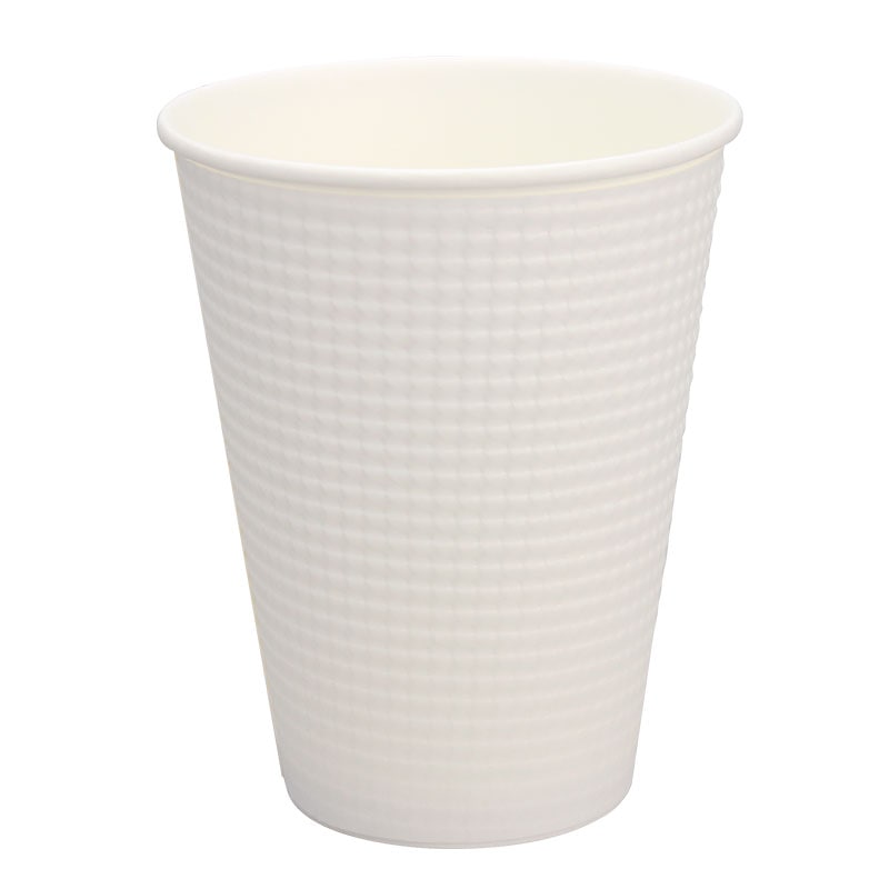 断熱性 エンボス紙コップ トーカン SMP-340E 10オンス 白無地 口径85mm